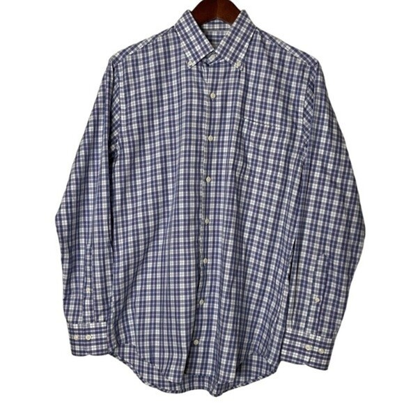 Peter Millar Men’s Size Small Button Down Long Sleeve Purple Plaid Dress Shirt - Picture 1 of 9